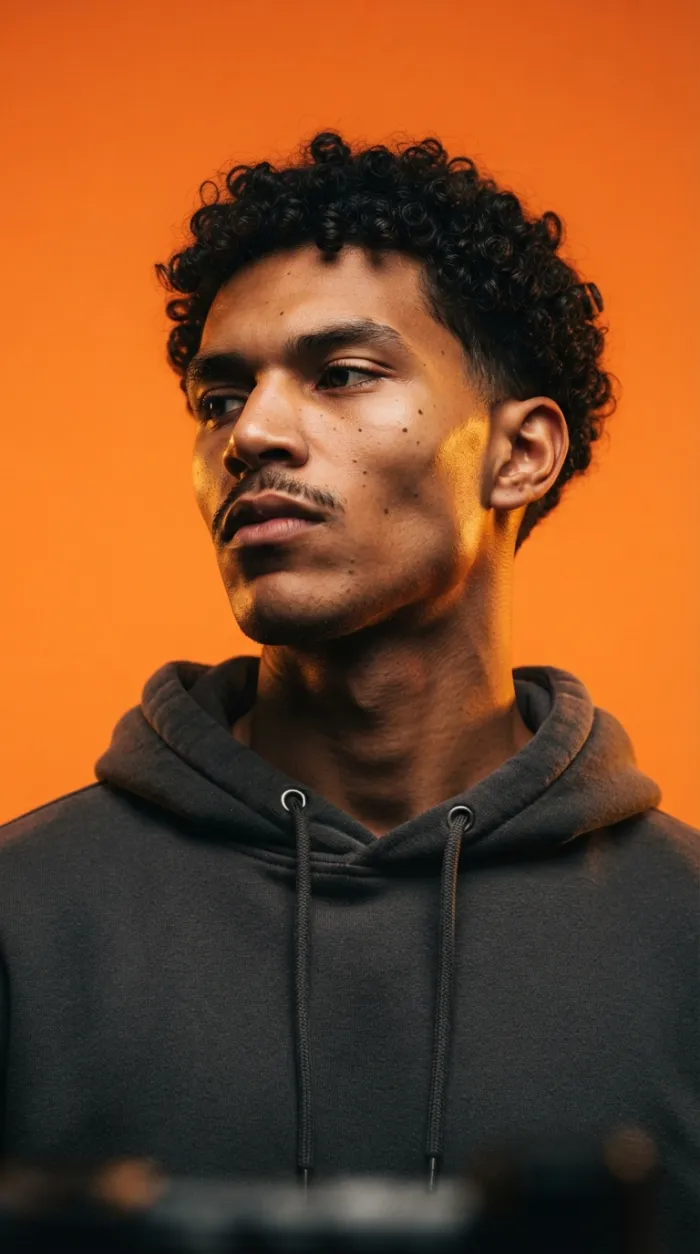 Tangerine Studio Low Angle Curly Hair Portrait