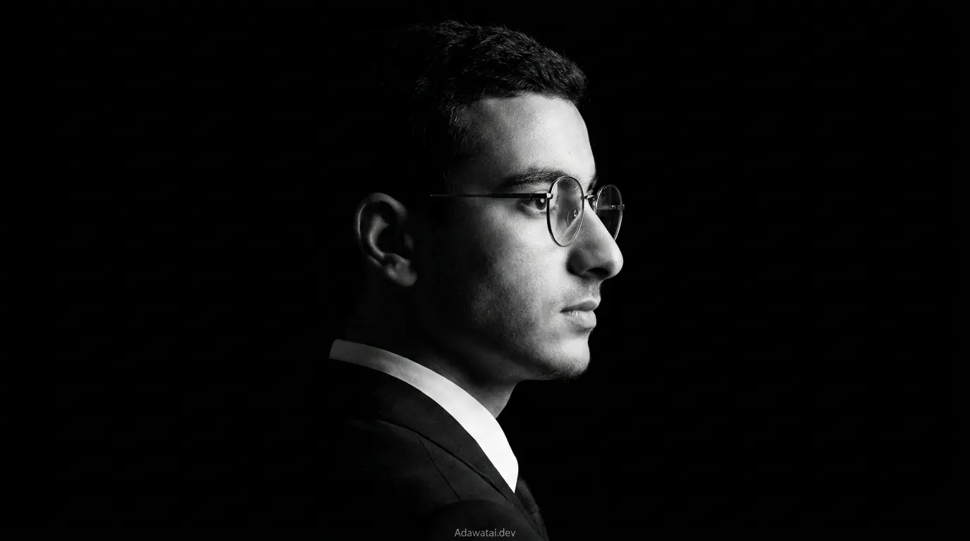 Man Chiaroscuro Side Profile Glasses