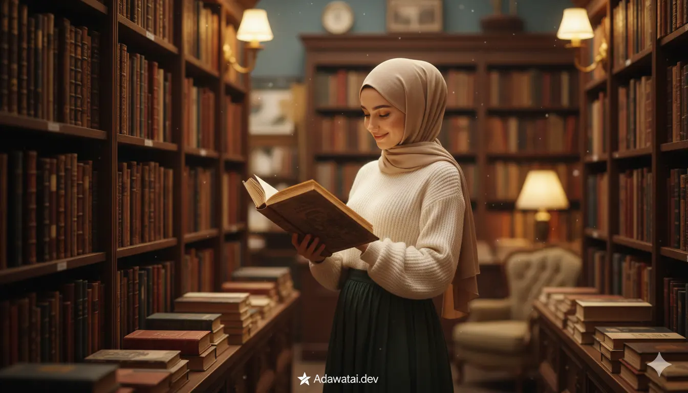 Woman Vintage Bookstore Reading