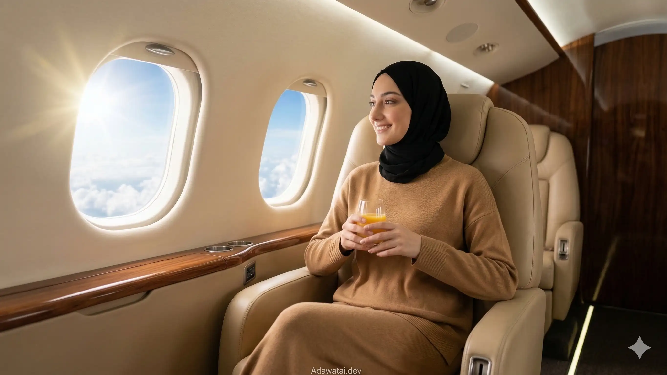 Woman Private Jet Luxury Travel