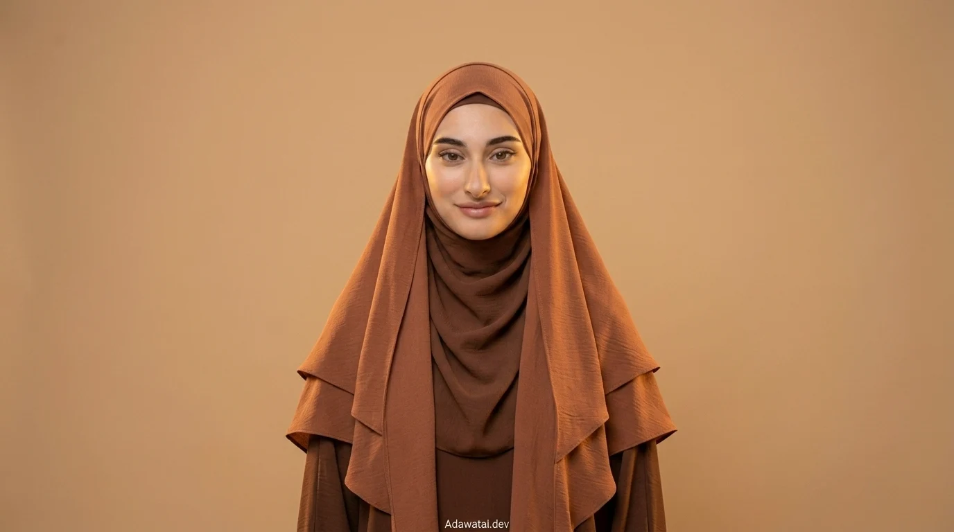 Woman Earth Tone Khimar Studio